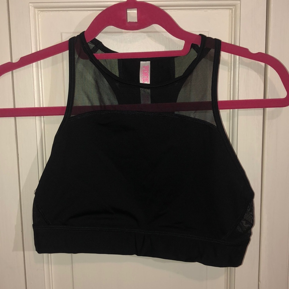 PINK HALTER SPORTS BRA